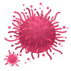 Vector stock illustration. Virus cell with large tentacles, a macro study of a stylized cell.