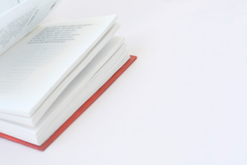 white book pages of an open book on background