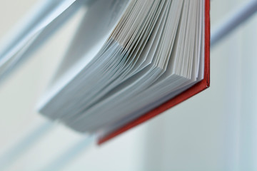 white book pages of an open book on background
