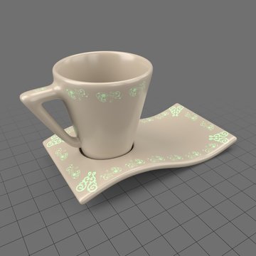 Mug with wavy plate