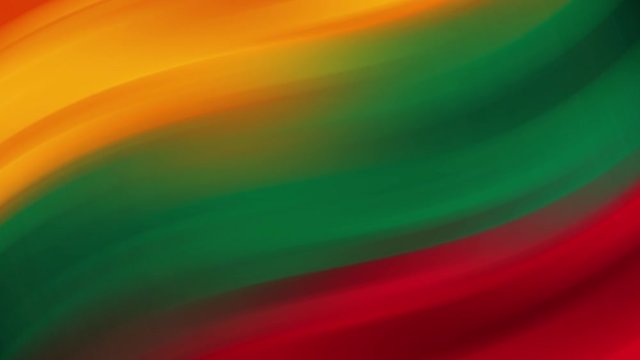 Abstract waving flag of Lithuania: seamless loop animation