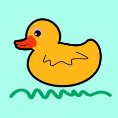 Rubber duck icon Vector Illustration Cartoon.