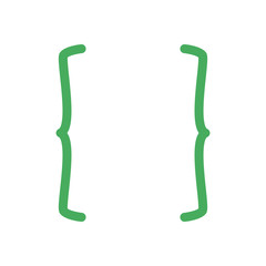 curly brackets flat style icon vector design