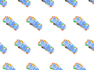 Stay Home - Watercolor hand drawn pattern, bright blue title. Perfect for prining on the fabric, design package and cover