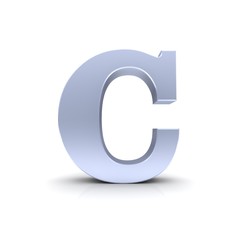 C letter silver 3d