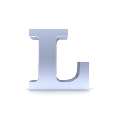 L letter silver 3d