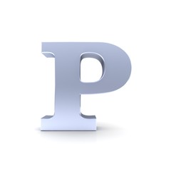 P letter silver 3d