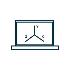 math graphic inside laptop line style icon vector design