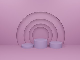 Obraz premium 3D rendering pink pastel color for product display stand. Minimal Studio, Abstract mock up witch copy space for Showcase.