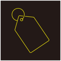 price Tag, sale line vector icon, logo on black background