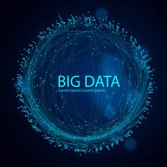 big data information sorting visualization. Social network, financial analysis 
