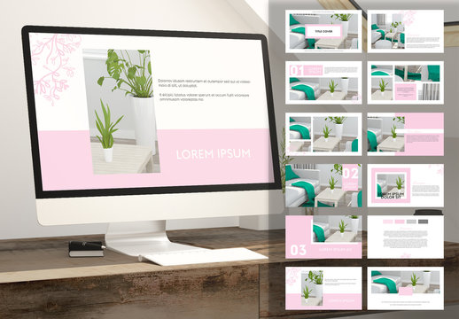 Pink and White Digital Catalog Layout