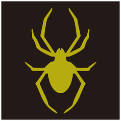 Spider icon symbol with a black background