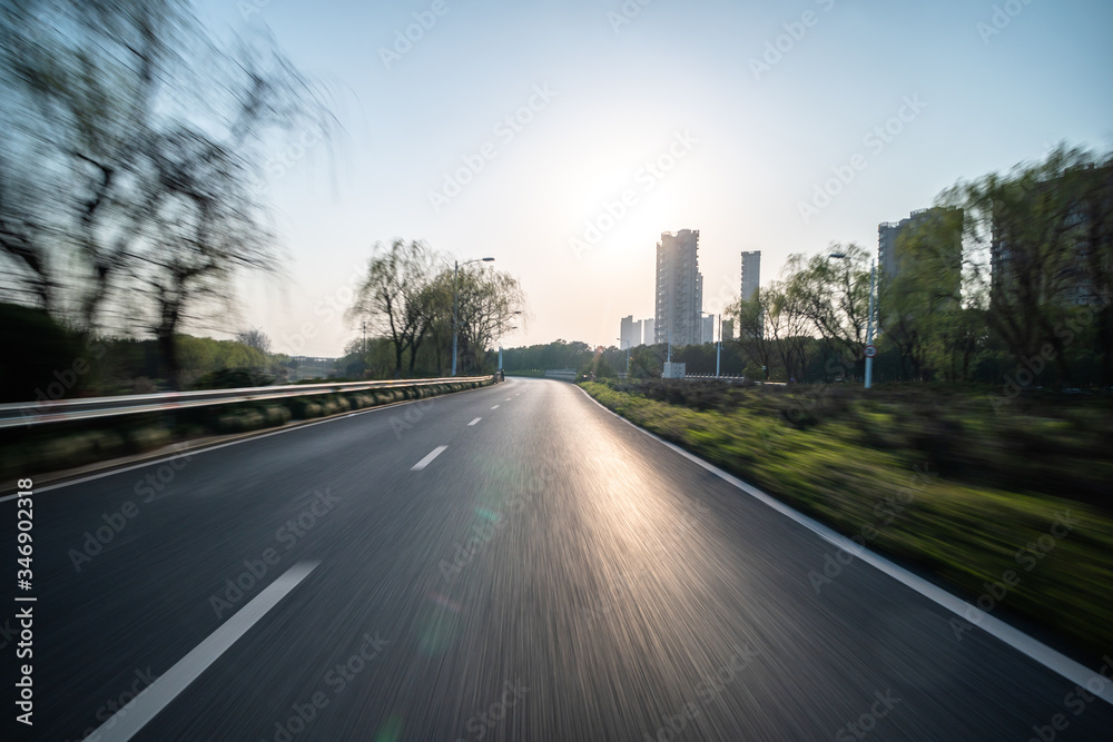 Wall mural urban road