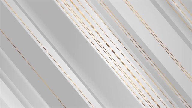 Geometric motion background with abstract grey stripes and bronze lines. Seamless looping. Video animation Ultra HD 4K 3840x2160
