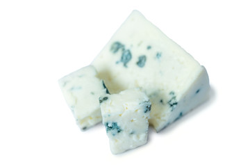 cheese with mold isolated on white background