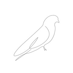 Bird animal one line drawing vector illustration