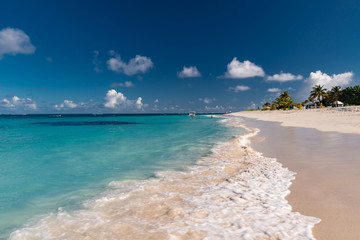 Caribbean island of Anguilla with white and deserted beaches