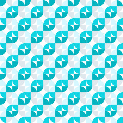 Teal repeat circle background with abstract geometric seamless textured pattern