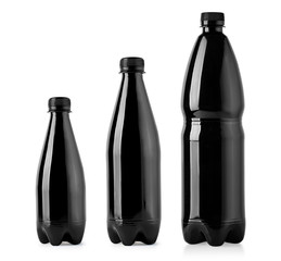 Black Plastic bottle isolated
