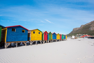 Fototapeta na wymiar Colourful Huts and Shacks on the Beach
