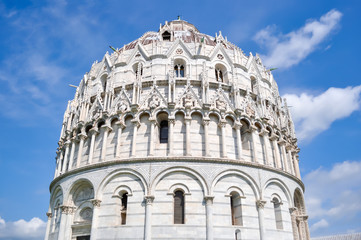 Pisa Baptistery dome in center of Pisa, Italy