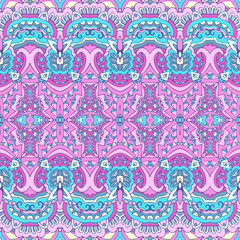 cute vintage abstract doodle style line ethnic seamless pattern ornamental. Pink geometric art textile fabric design