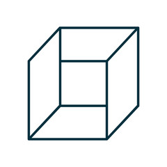 3d cube line style icon vector design