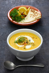 carrot tahini soup with chickpea