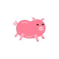 Colorful playful fun drawing of pig piglet for Logo mascot and icon or sign template vector stock illustration