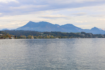 View of Landscape near the river in Lucerne, Switzerland