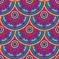 Abstract colorful festive ethnic geometric tribal pattern