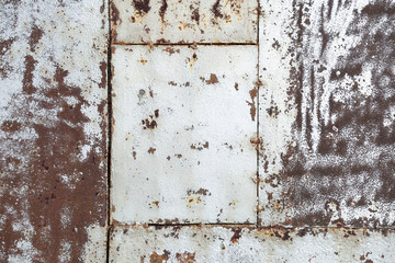 backdrop with welded sheets of rusty iron