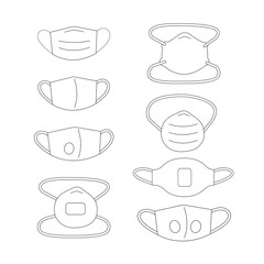 types of disposable medical masks and respirators outline