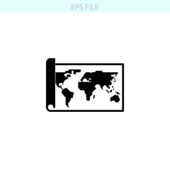 World map icon. EPS vector file