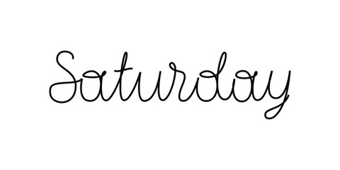 Vector lettering Saturday. Handwritten style.