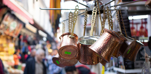 A traditional coffee Cevza of Turkey. There are patterns of Turkish culture.