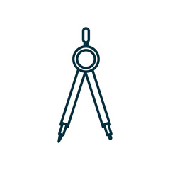 Measuring compass line style icon vector design