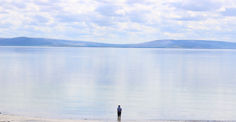 Man Staring Alone The Ocean