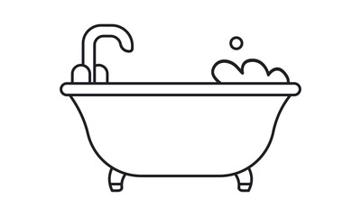 Bathtub, toilet, house, professional, interior, plumbing, bath, water, wash, shower, bathroom free vector icon