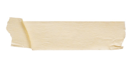 Yellow adhesive paper tape isolated on white background