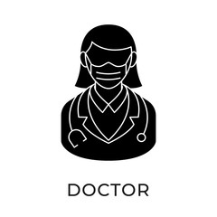 Doctor icon vector illustration. Medical Doctor vector illustration template. Doctor icon design isolated on white background. Doctor vector icon flat design for website, logo, sign, symbol, app, UI.