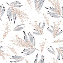 Abstract elegance seamless pattern with small circle flowers. Floral pastel background.