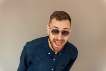 Fototapeta premium portrait of a young man in glasses