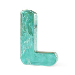 Realistic icy letters isolated on a white background. 3d image