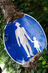 Señal de tráfico consumida por naturaleza