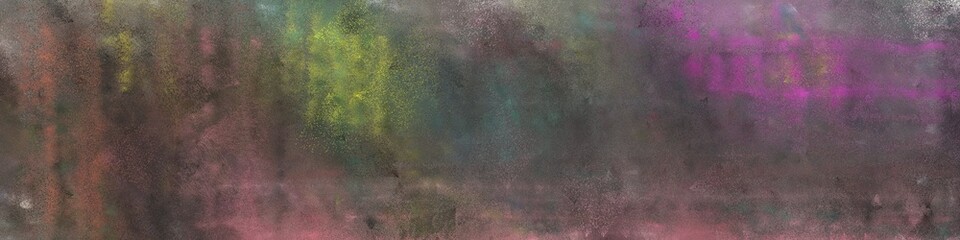wide art grunge abstract painting background graphic with dim gray, rosy brown and antique fuchsia colors and space for text or image. can be used as postcard or poster