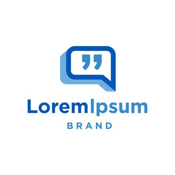 modern chat logo review icon with  quatation mark vector illustration in trendy line linear ouline style