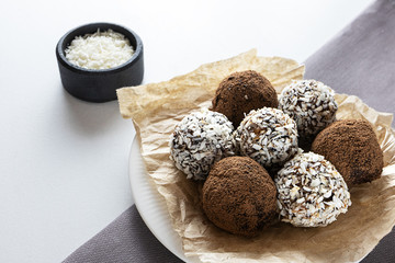 Handmade  candies with dried fruit and coconut.