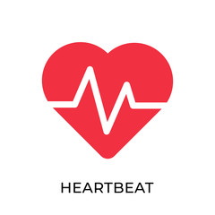 Heartbeat icon vector illustration. Medical Heartbeat vector template. Heartbeat icon design isolated on white background. Heartbeat vector icon flat design for website, logo, sign, symbol, app, UI.